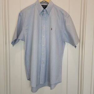 Ralph Lauren Blake Men Classic Fit Short Sleeve Button-Down Shirt Size L Preppy